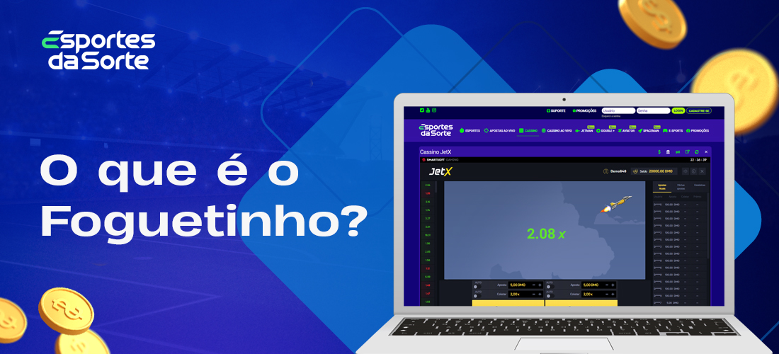 Descrição do jogo online Foguetinho no site do Esporte da Sorte Brasil