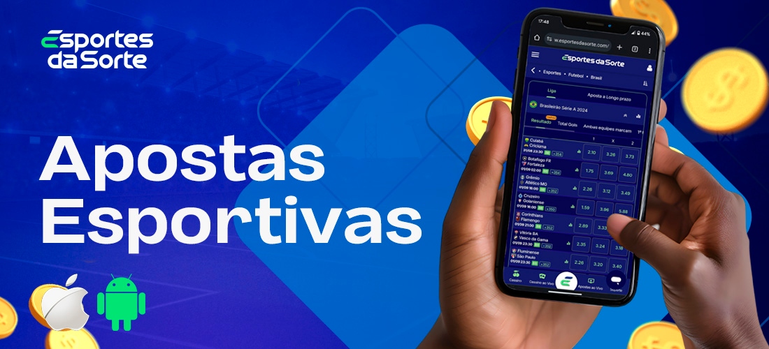 Faça apostas em esportes por meio do aplicativo