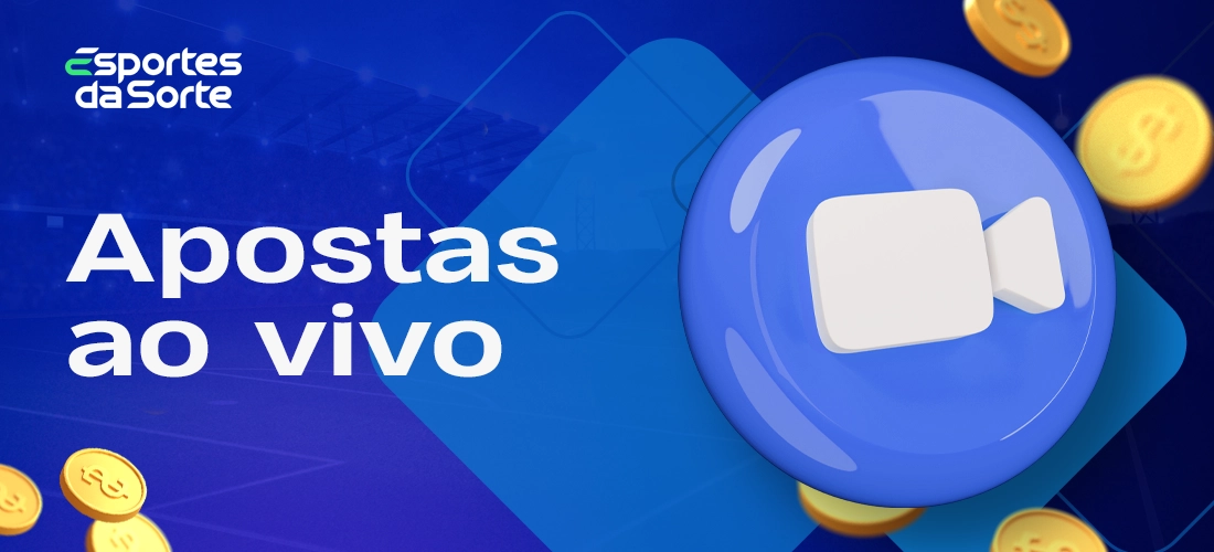 Secção de apostas ao vivo na plataforma online Esporte da Sorte
